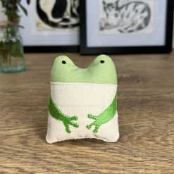 Handmade Cat Toy - Phileas Frog with Catnip - Spring Hopping Playmate for Cats - Cool Cat Gift - Size: 8cm x 6cm