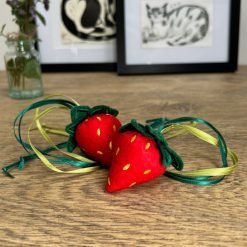 Freak Meowt Handmade Scrumptious Strawberries Catnip Toy - 2 Pack - Premium Canadian Catnip - 5cm